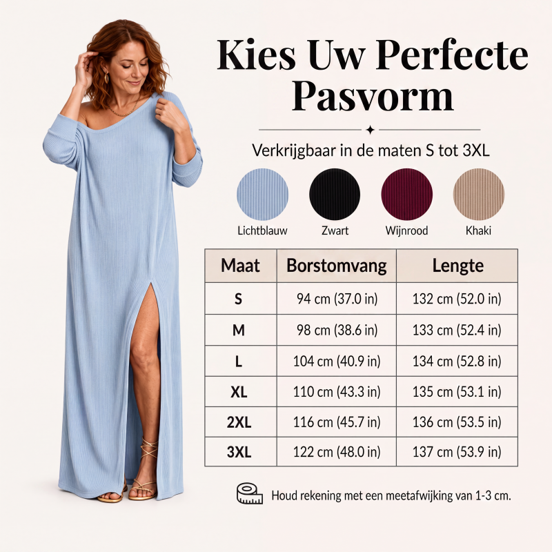 🔥Gratis verzending✈️ Dames Off Shoulder Jurk met Zijsplit 👗 Elegant, Vrouwelijk & Flatterende Pasvorm