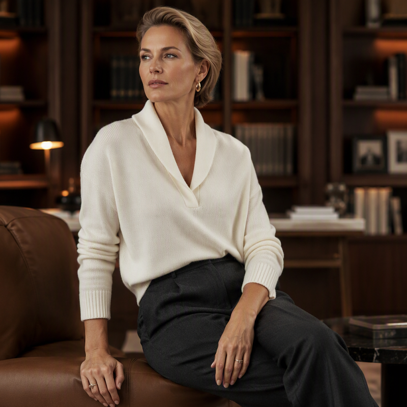 ✨ Nieuwe Collectie 🌸 Dames Pullover Trui met Sjaalkraag 🧶 Elegant, Zacht & Comfortabel Warm