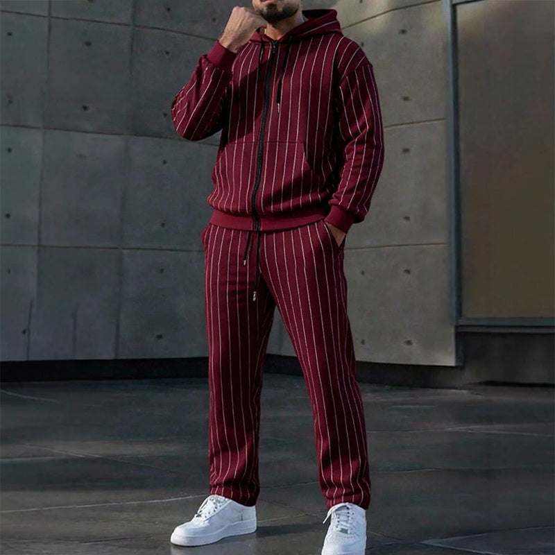🔥Gratis verzending✈️50% OFF🔥Heren Kleurblok Ritshoodie & Joggingbroek Set
