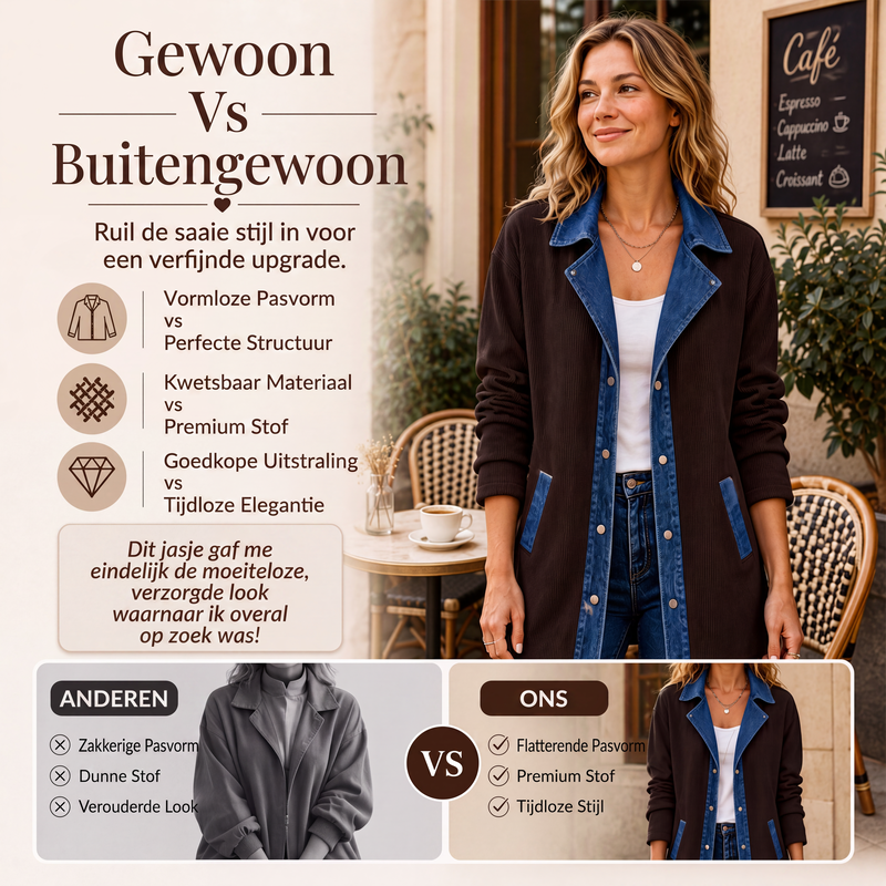 🧥🔥Gratis verzending✈️Casuele spijkerjack voor dames met patchwork
