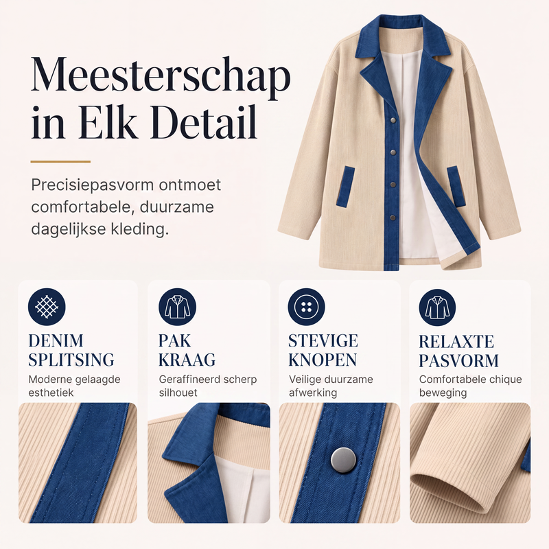 🧥🔥Gratis verzending✈️Casuele spijkerjack voor dames met patchwork