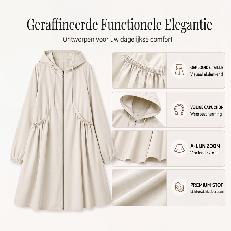 🔥Gratis verzending✈️Casual losvallende halflange capuchonjas voor dames