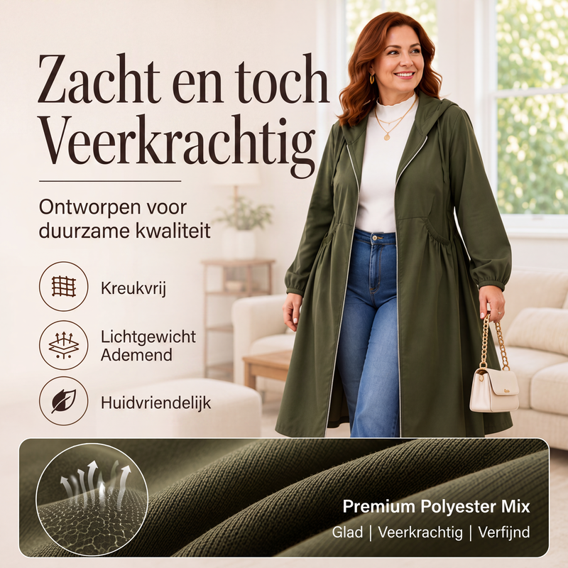 🔥Gratis verzending✈️Casual losvallende halflange capuchonjas voor dames