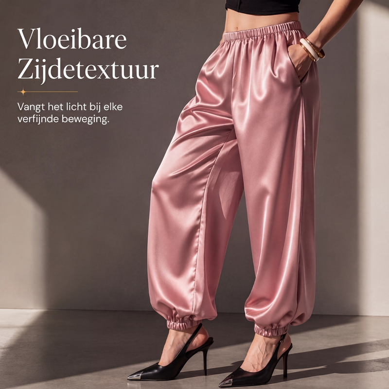 👖Wijde satijnen harembroeken voor dames