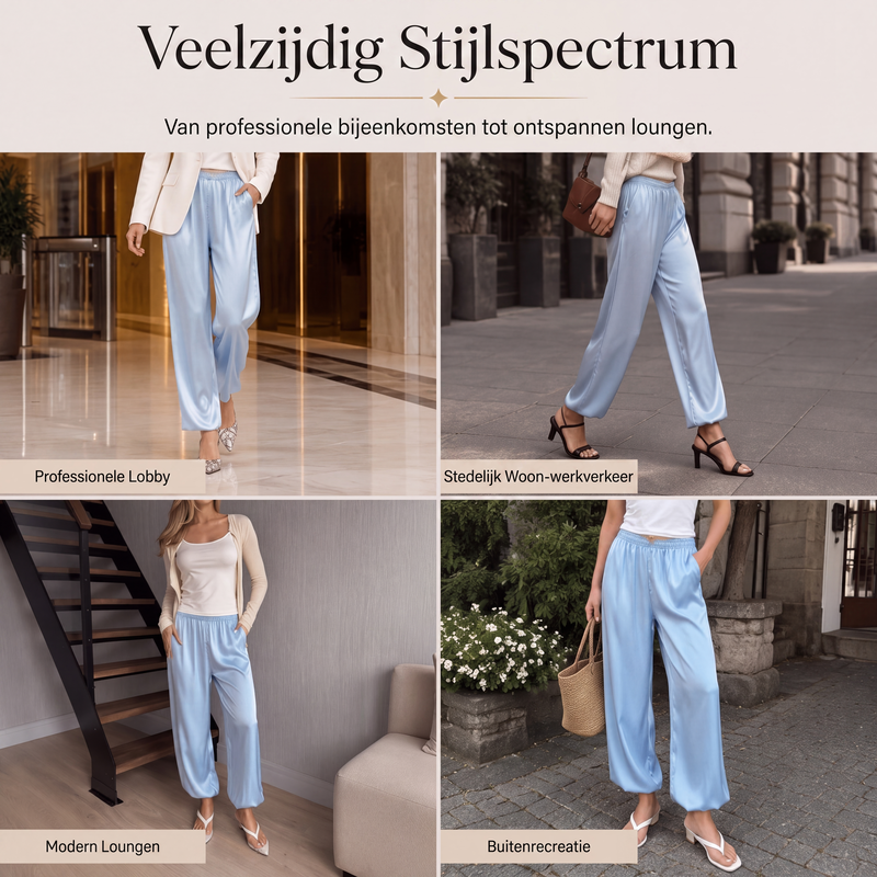👖Wijde satijnen harembroeken voor dames