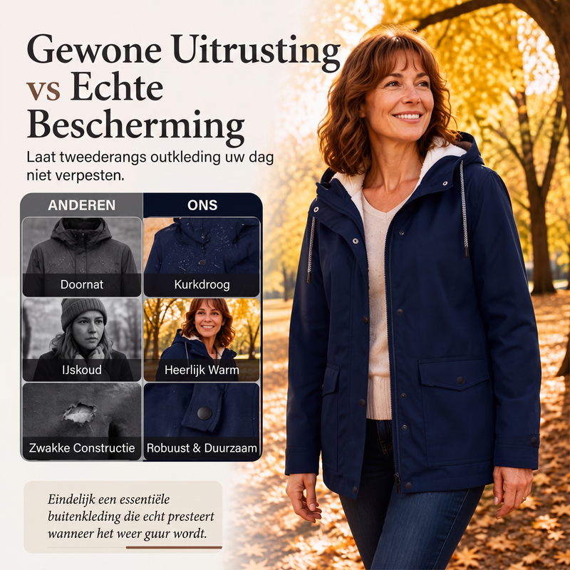 🔥Gratis verzending✈️Dames jack met capuchon, winddicht en met pluche voering