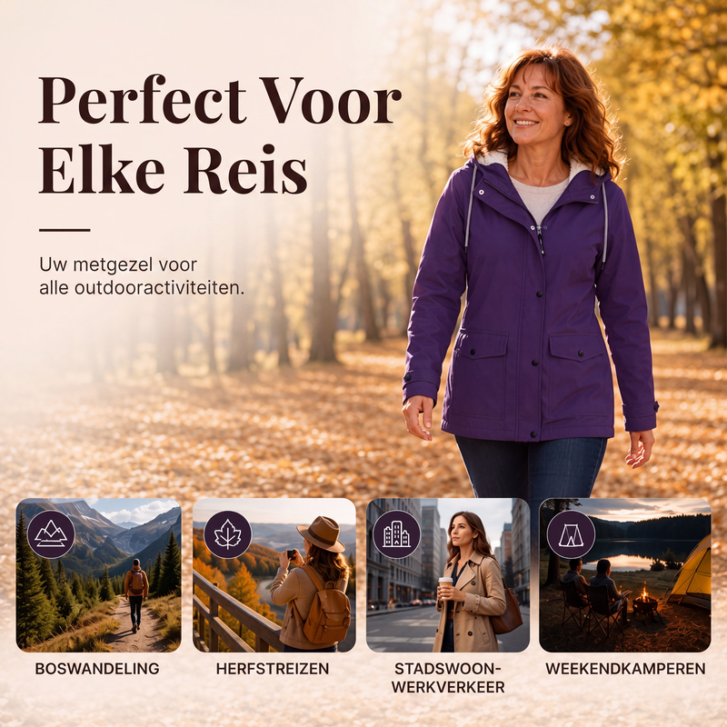 🔥Gratis verzending✈️Dames jack met capuchon, winddicht en met pluche voering