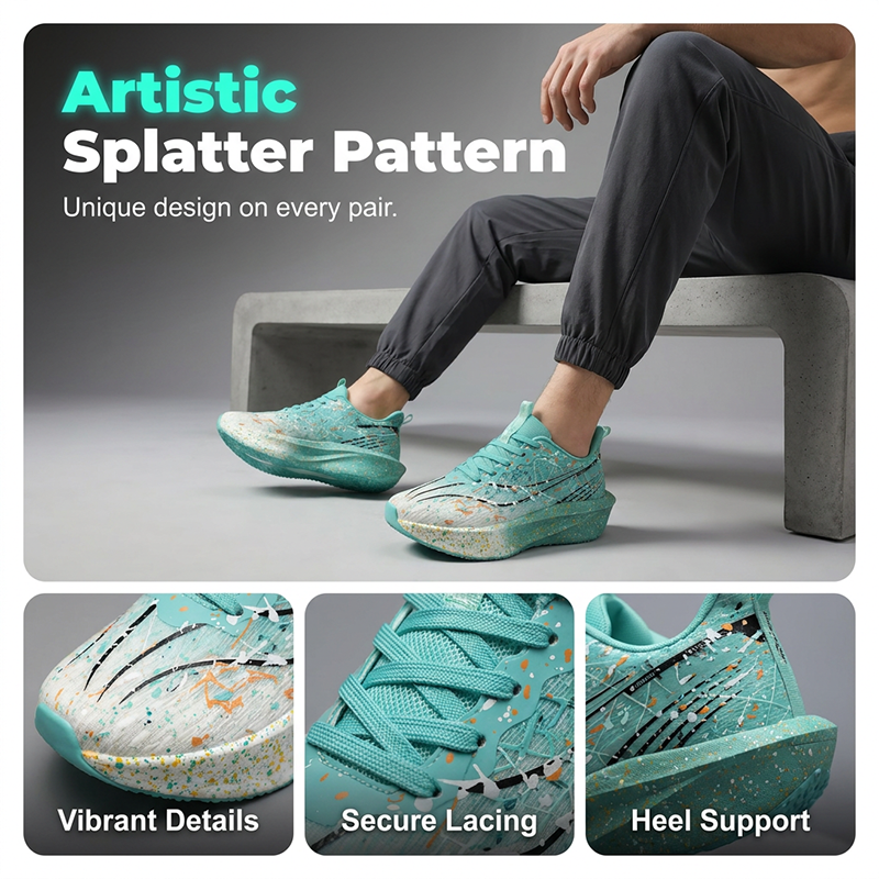 📢📢50% KORTING !! ⏰Casual sneakers met glow-in-the-dark-spetterprint