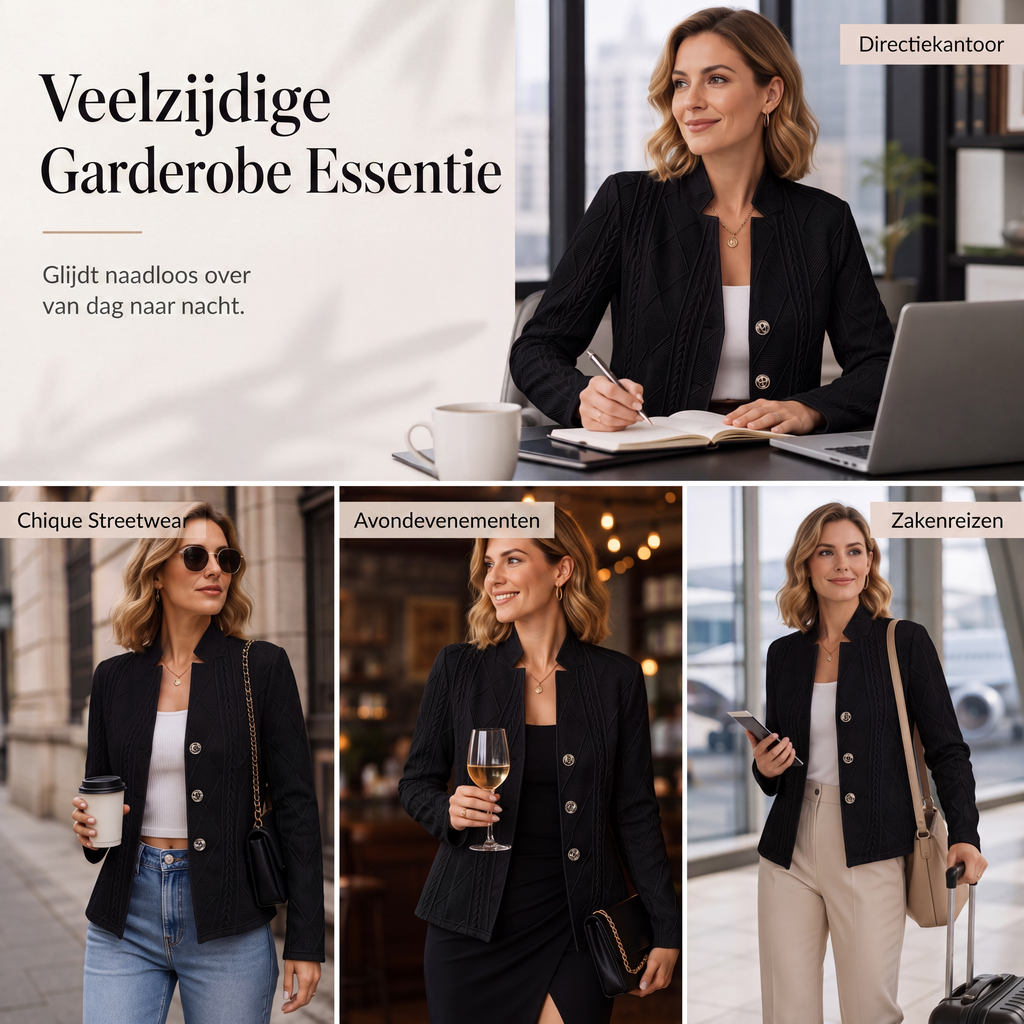 ✨Dames getextureerde blazer met knopen