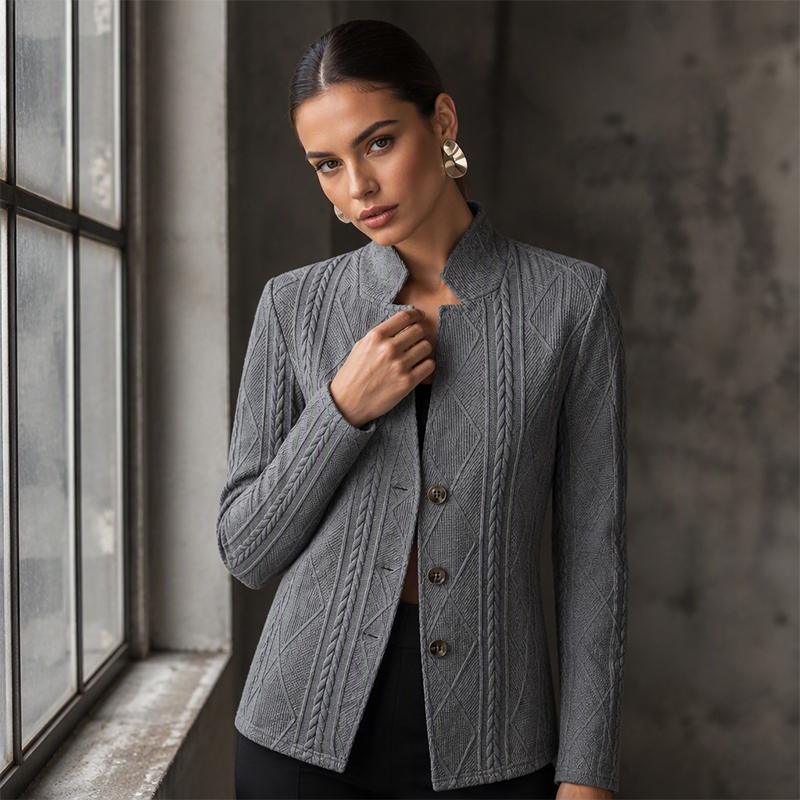 ✨Dames getextureerde blazer met knopen