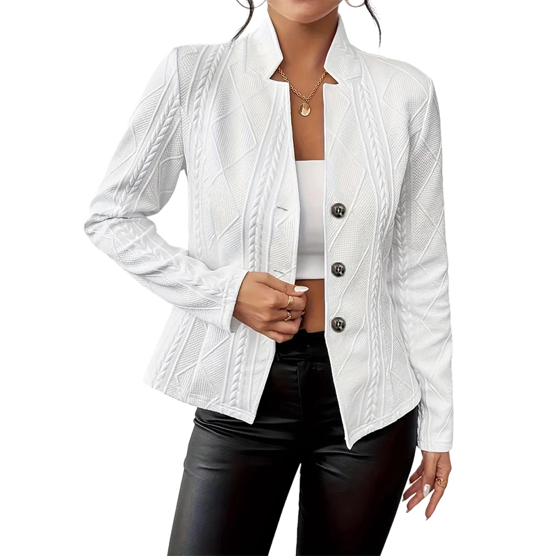 ✨Dames getextureerde blazer met knopen