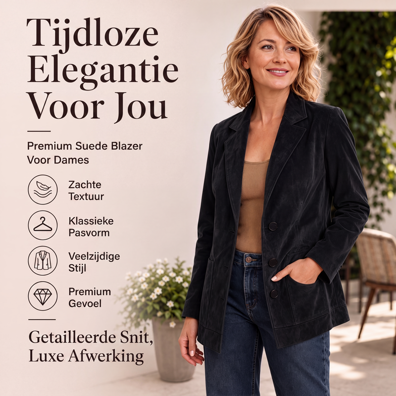 💎 Exclusieve Deal ✨ Dames Suède Blazer 🧥 Luxe Uitstraling, Zachte Textuur & Elegante Pasvorm