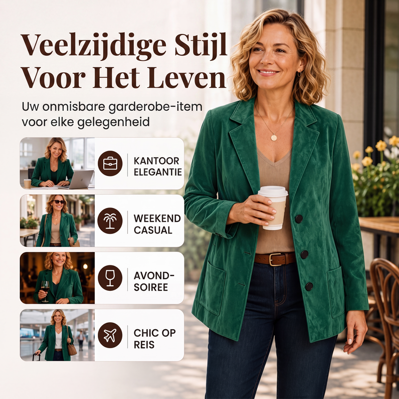 💎 Exclusieve Deal ✨ Dames Suède Blazer 🧥 Luxe Uitstraling, Zachte Textuur & Elegante Pasvorm