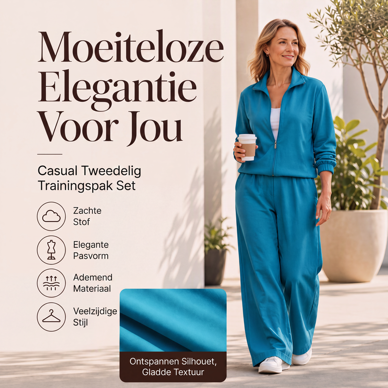 🔥 Tijdelijke Korting ✨ Dames Ritsvest & Wijde Pijpen Broek Set 👗 Comfortabele Pasvorm, Trendy Look & Perfecte Everyday Outfit
