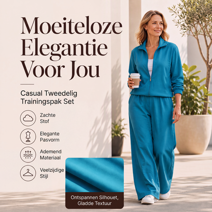 🔥 Tijdelijke Korting ✨ Dames Ritsvest & Wijde Pijpen Broek Set 👗 Comfortabele Pasvorm, Trendy Look & Perfecte Everyday Outfit