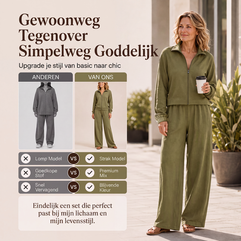 🔥 Tijdelijke Korting ✨ Dames Ritsvest & Wijde Pijpen Broek Set 👗 Comfortabele Pasvorm, Trendy Look & Perfecte Everyday Outfit