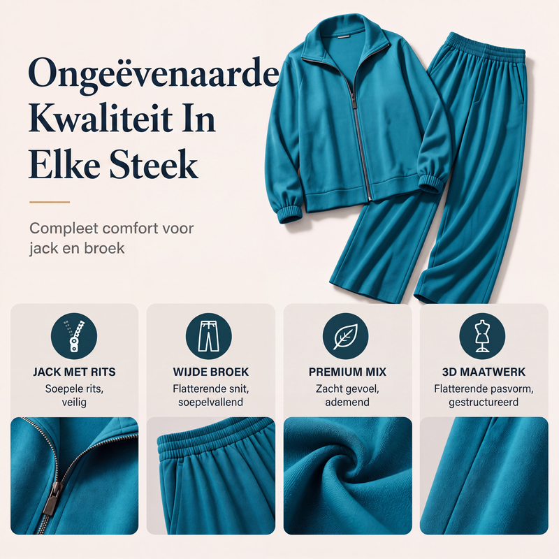 🔥 Tijdelijke Korting ✨ Dames Ritsvest & Wijde Pijpen Broek Set 👗 Comfortabele Pasvorm, Trendy Look & Perfecte Everyday Outfit