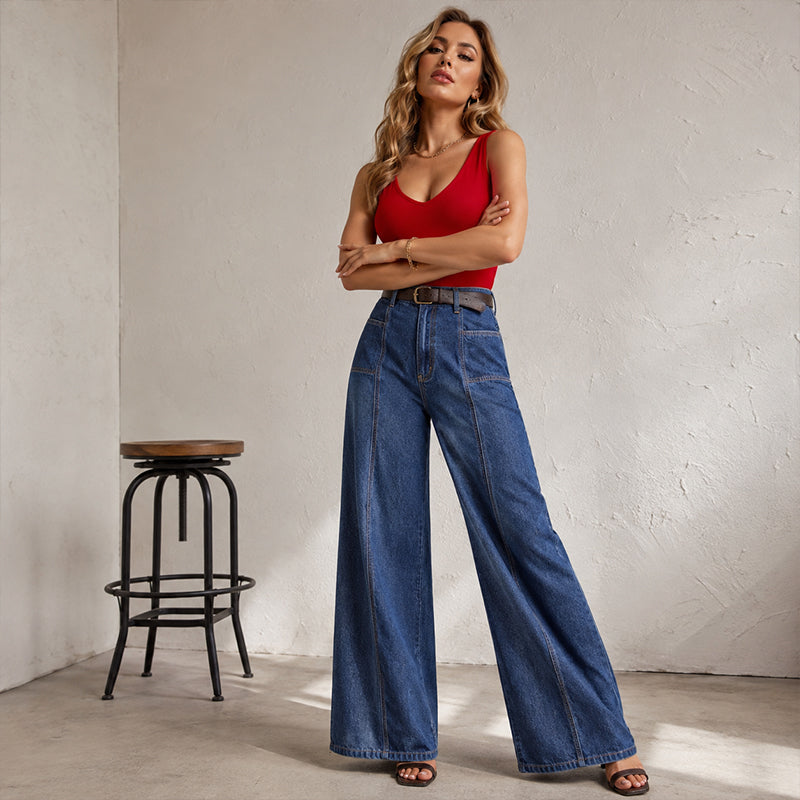 👖💥Casuele jeans met wijde pijpen en hoge taille voor dames🔥Limited aanbieding