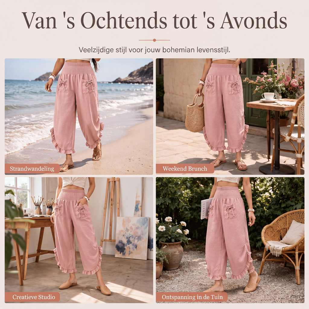 💎 Exclusieve Deal ✨ Dames Hoge Taille Geplooide Wijde Pijpen Broek 👖 Elegante Pasvorm, Comfortabele Fit & Verfijnde Look