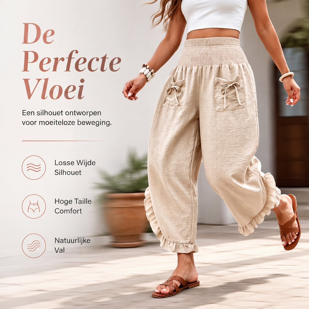 💎 Exclusieve Deal ✨ Dames Hoge Taille Geplooide Wijde Pijpen Broek 👖 Elegante Pasvorm, Comfortabele Fit & Verfijnde Look