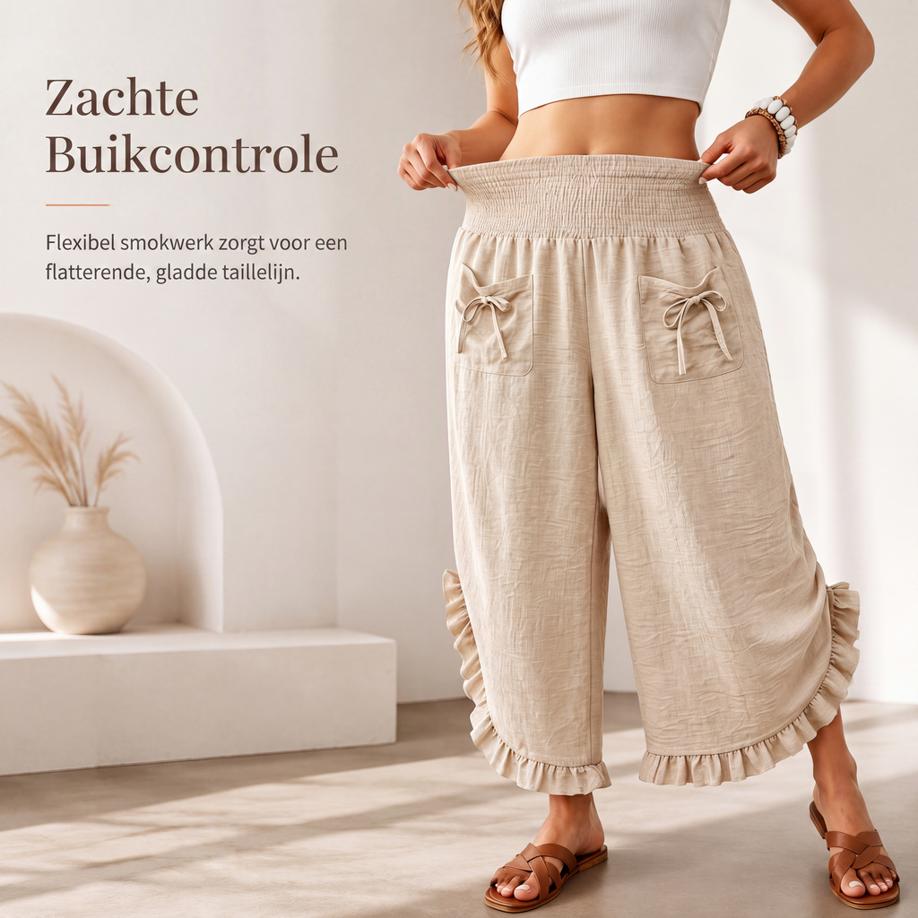 💎 Exclusieve Deal ✨ Dames Hoge Taille Geplooide Wijde Pijpen Broek 👖 Elegante Pasvorm, Comfortabele Fit & Verfijnde Look