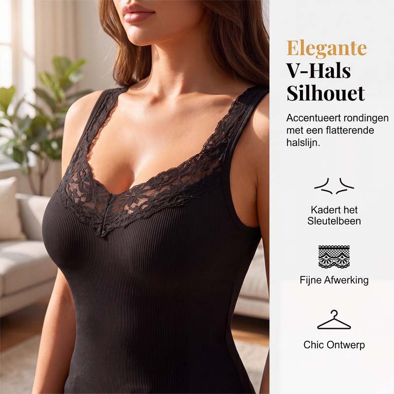 🌸 Nieuwe Collectie ✨ Dames Kanten Nauwsluitende Top in Grote Maten 👚 Elegante Look, Comfortabele Pasvorm & Zelfverzekerde Uitstraling