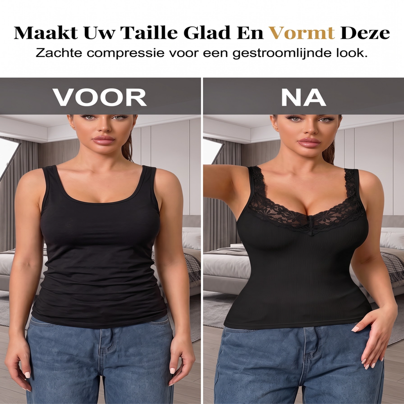 🌸 Nieuwe Collectie ✨ Dames Kanten Nauwsluitende Top in Grote Maten 👚 Elegante Look, Comfortabele Pasvorm & Zelfverzekerde Uitstraling