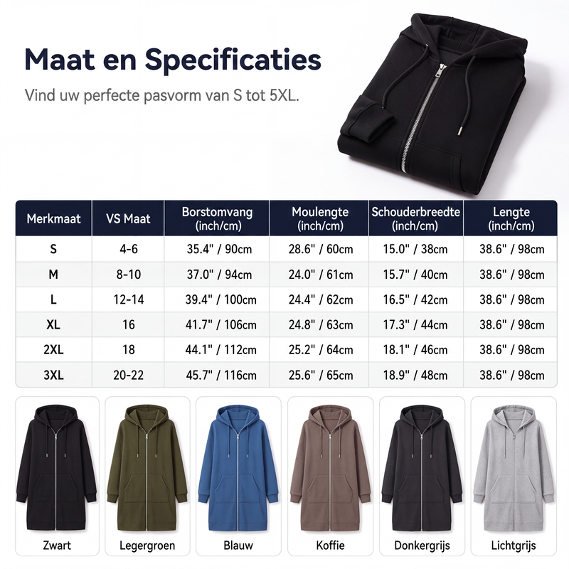 🔥 Tijdelijke Korting ✨ Dames Halflange Hoodiejas met Rits & Zakken 🧥 Comfortabele Pasvorm, Warme Laag & Casual Elegante Look