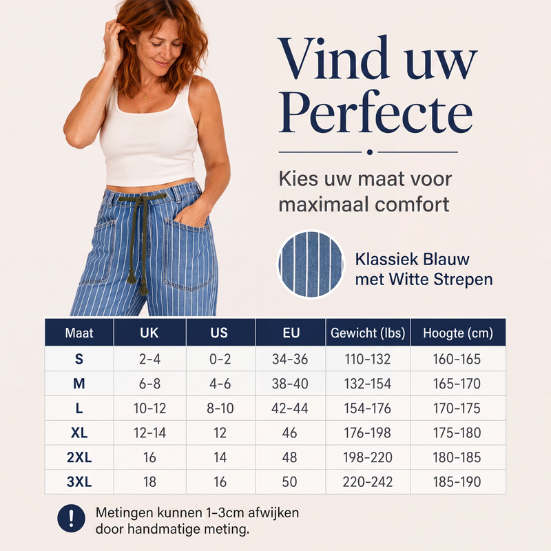 Dames verticale gestreepte rekbare denim broeken
