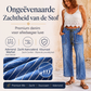 Dames verticale gestreepte rekbare denim broeken