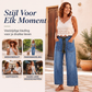 Dames verticale gestreepte rekbare denim broeken