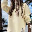 😍Lange Mouw Pullover met Rits Slit – Casual Sweatshirt Jurk voor Dames