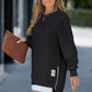 😍Lange Mouw Pullover met Rits Slit – Casual Sweatshirt Jurk voor Dames