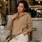 ✨🧥Casuele Geribbelde Gebreide Half-Ritshoodie voor Vrouwen🔥Limited aanbieding