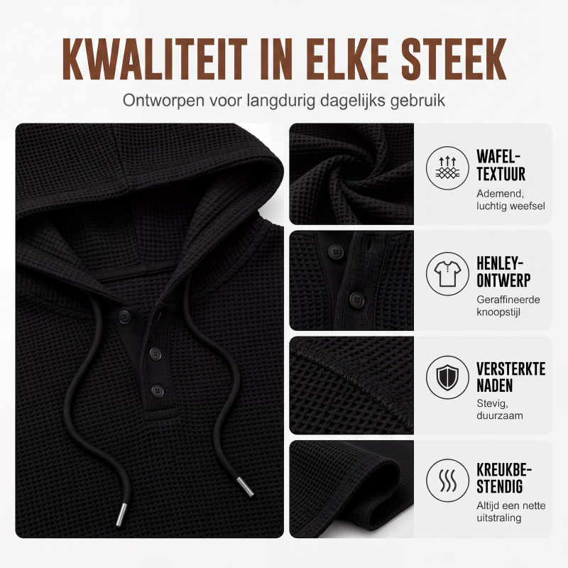 🔥Casueel hoodie sweatshirt voor dames van wafelbreisel