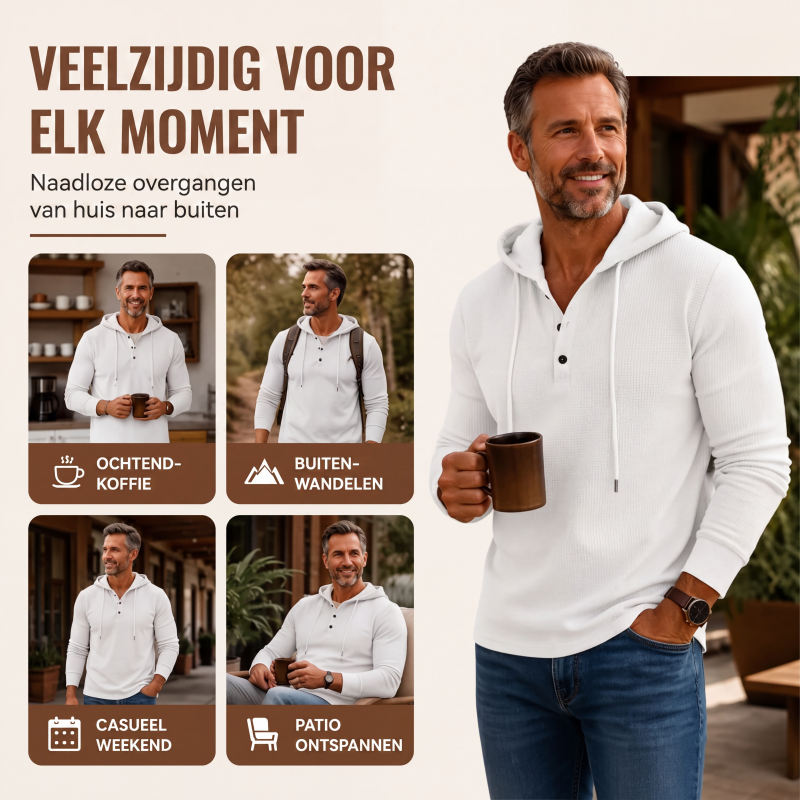 🔥Casueel hoodie sweatshirt voor dames van wafelbreisel