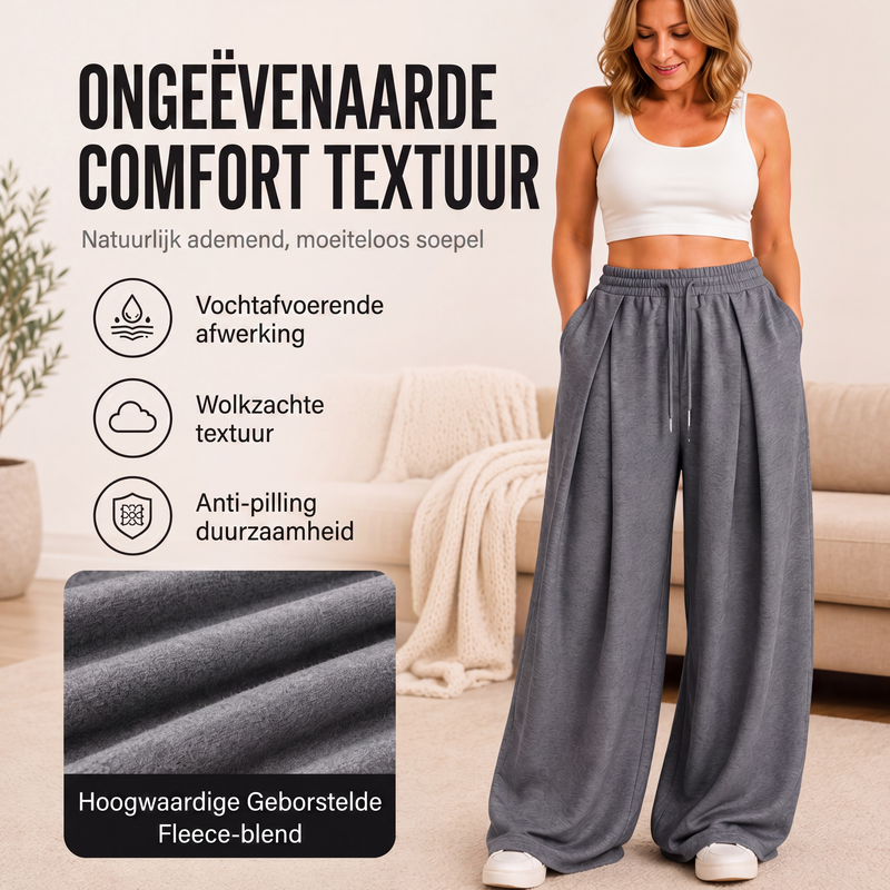 Casuele geplooide wide-leg joggingbroek voor dames