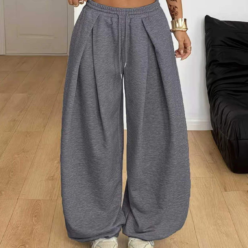 Casuele geplooide wide-leg joggingbroek voor dames