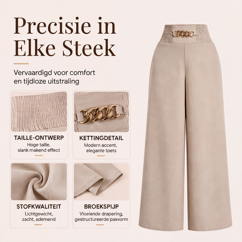 Elegante broek met hoge taille en wijde pijpen voor dames