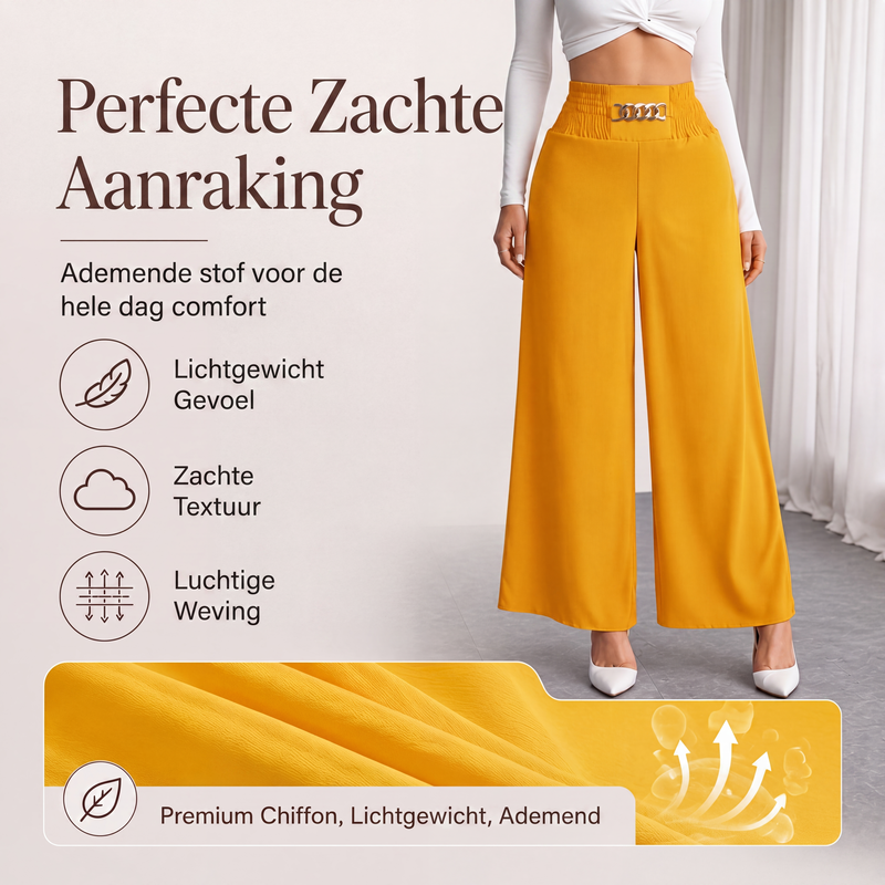Elegante broek met hoge taille en wijde pijpen voor dames