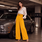 Elegante broek met hoge taille en wijde pijpen voor dames