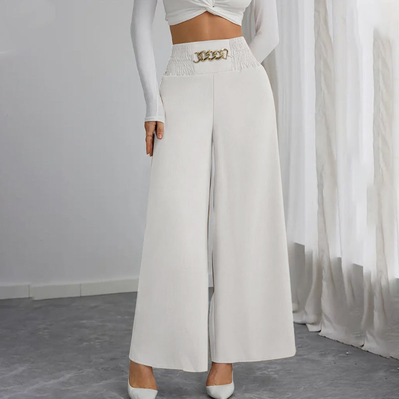 Elegante broek met hoge taille en wijde pijpen voor dames