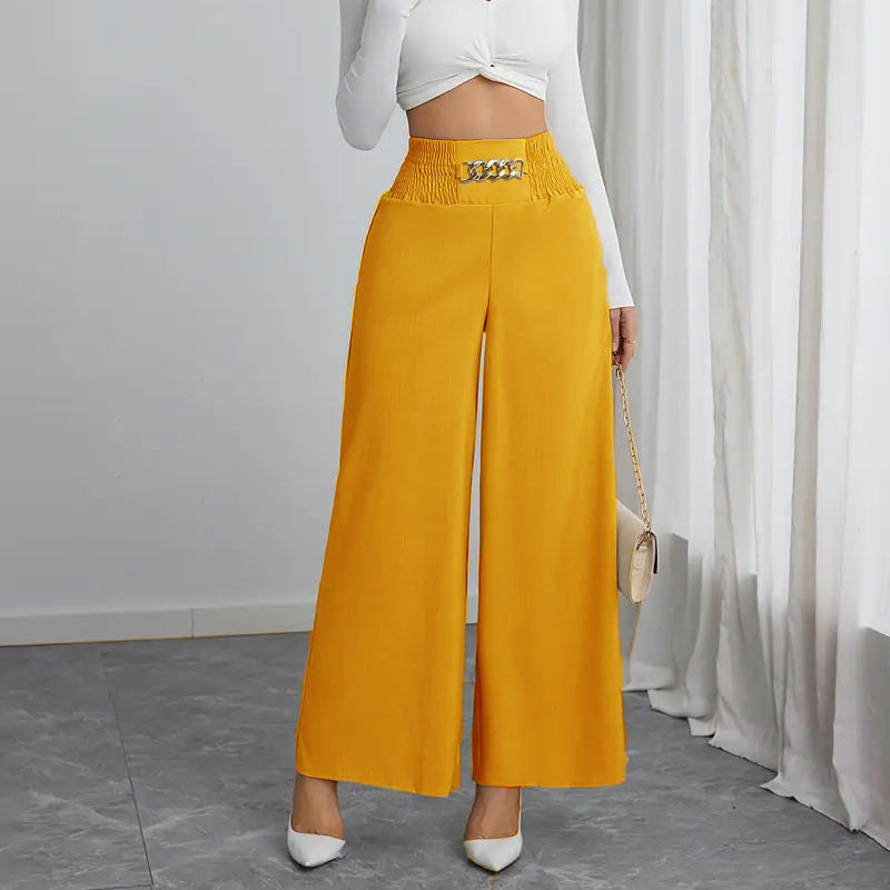 Elegante broek met hoge taille en wijde pijpen voor dames
