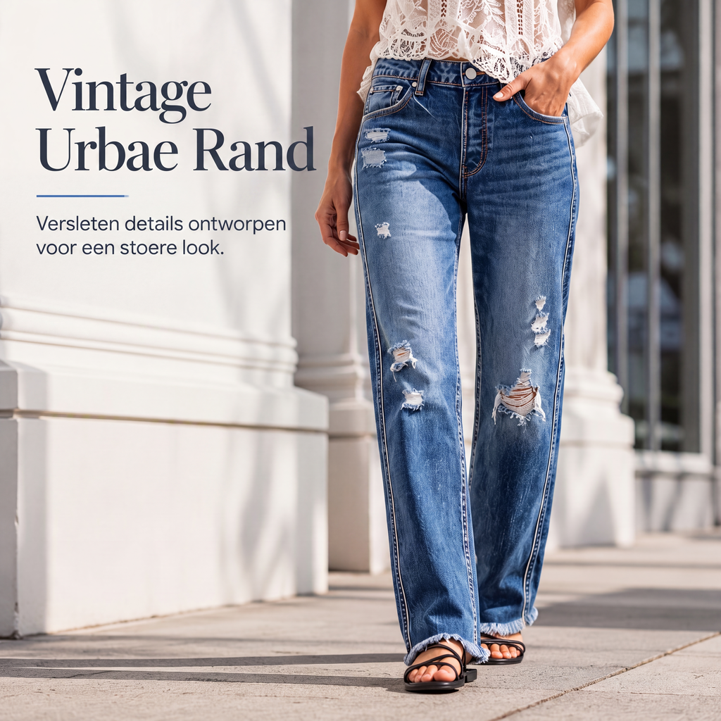 🔥 50% KORTING ✨ Dames Distressed Straight Leg Jeans 👖 Trendy Vintage Look, Comfortabele Pasvorm & Tijdloze Denim Stijl