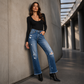 🔥 50% KORTING ✨ Dames Distressed Straight Leg Jeans 👖 Trendy Vintage Look, Comfortabele Pasvorm & Tijdloze Denim Stijl