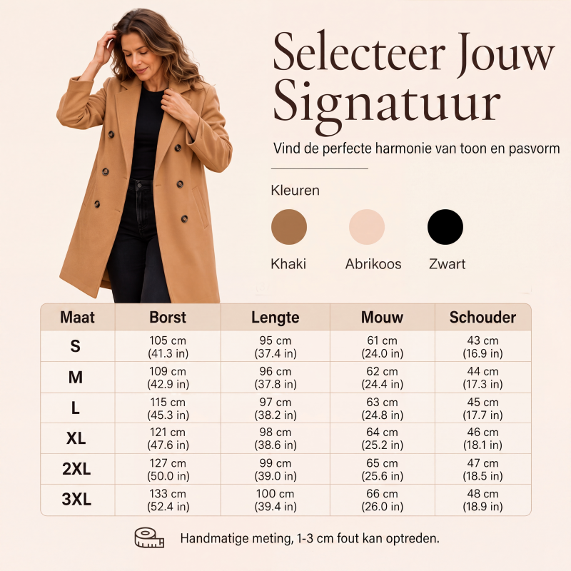 🔥Gratis verzending✈️Wollen dubbelrijige damesjas van gemengde stof