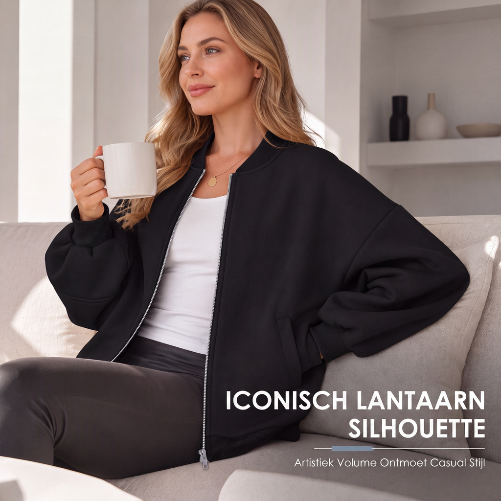 😍Dames oversized sweatshirtjack met ritssluiting