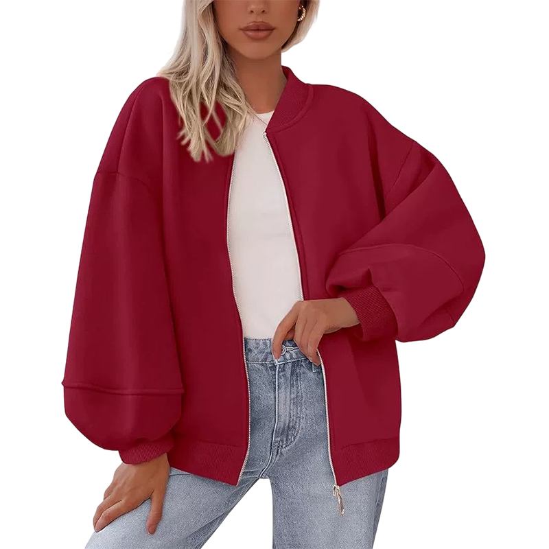 😍Dames oversized sweatshirtjack met ritssluiting
