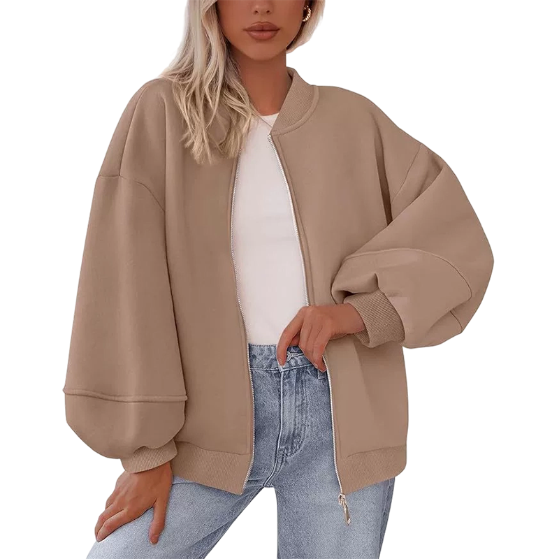 😍Dames oversized sweatshirtjack met ritssluiting