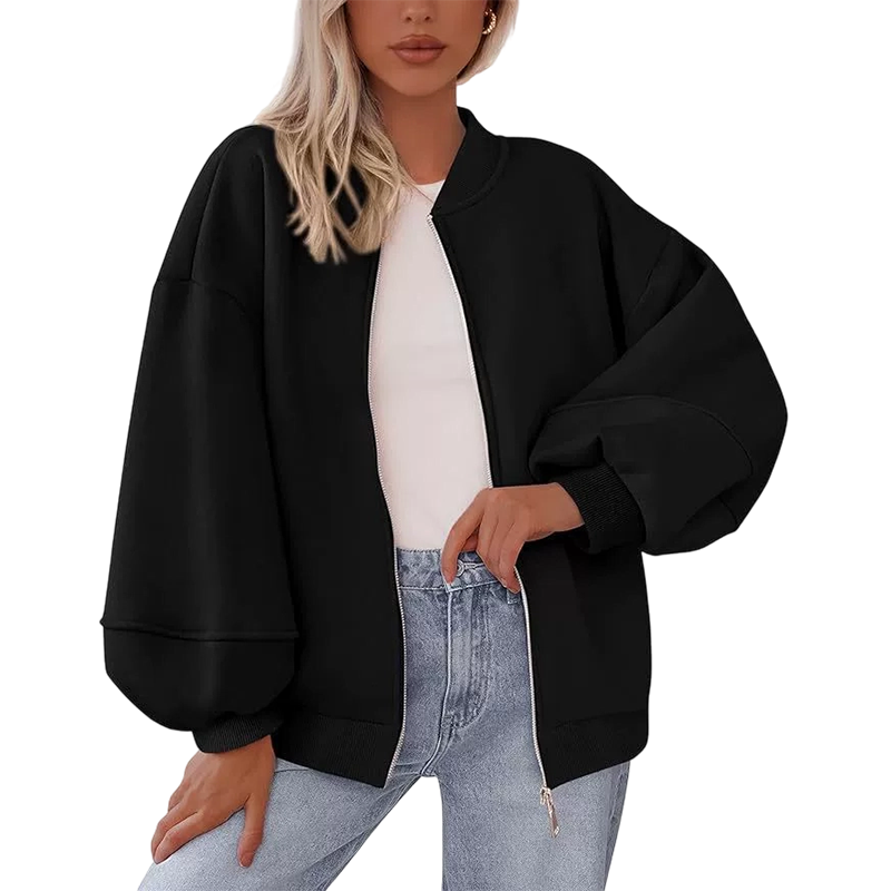 😍Dames oversized sweatshirtjack met ritssluiting